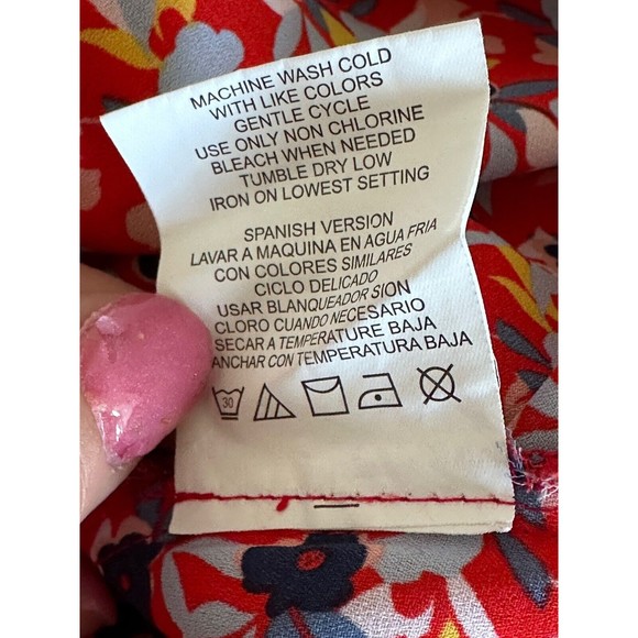 Copper Key Womens Size Small Blouse Boho Top Bell Sleeve Red Floral Swing Flowy - Picture 8 of 10